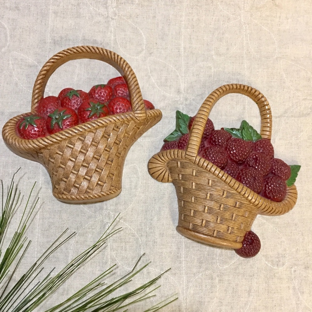 Vintage Berry Baskets Wall Hanging Decor Plaques Burwood